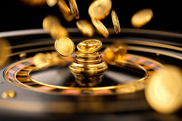 TKPK Games — Discover modern slots and table adventures A man celebrating a winning moment on his laptop while gaming symbols float around him, capturing the excitement of TKPK games.